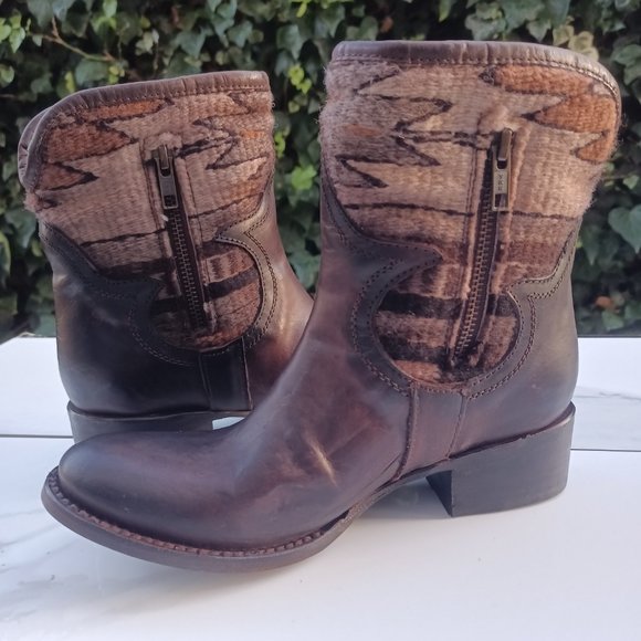 Freebird By Steven Shine Blanket Shaft Western BOHO Bootie Women's Size 7 Brown - Picture 7 of 11